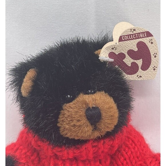 Ty Attic Treasure 8” Ivan Black Teddy Bear Sweater Jointed Plush Stuffed Animal - Picture 3 of 14